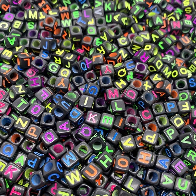 100pcs Acrylic Letters Square Beads DIY Jewelry Making Bracelets Necklaces Earrings and Other Accessories 6*6mm