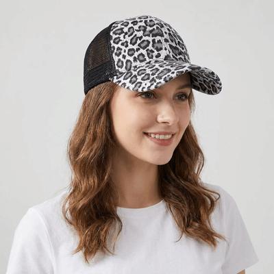 Modische verstellbare Baseballkappe mit Leopardenmuster, weicher Sonnenschutz-Visorhut, Komfort, UV-Schutz, Netz-Schirmmütze, Sport