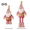 Christmas Plush Doll Telescopic Leg Elk Snowman Santa Claus Pink Doll Toy Desktop Figurine for Indoor/Outdoor Use Party Decor