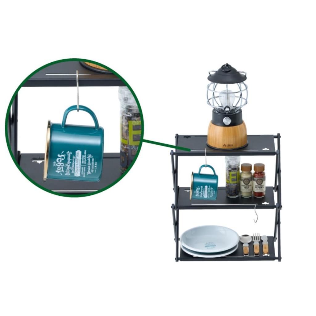 LOGOS Iron Custom Rack Table (73591005) for Dutch Ovens, Can be Placed Upright, Includes Storage Bag