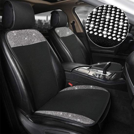 Summer Breathable Seat Cushion Luxury Crystal Diamond Car Seat Cover Universal
