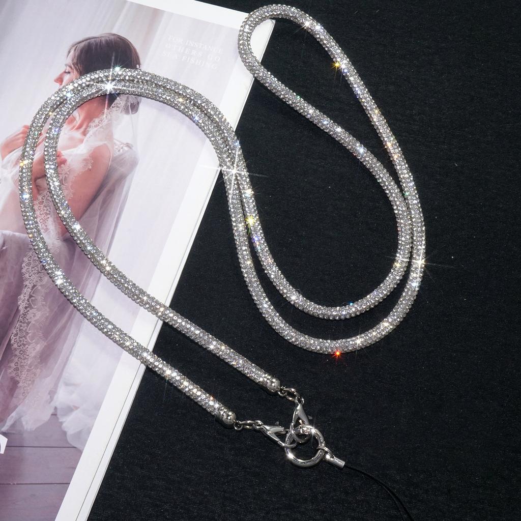 New Luxury Crystal Rhinestone Phone Lanyard Bright Bling Bling Phone Case Chain Straps Phone Anti-lost Rope Phone Accessories