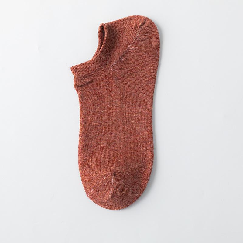 Men's Low-Cut Breathable Cotton Boat Socks - Anti-Drop, Sweat-Absorbent, Solid Color