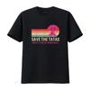 Womens Retro Vintage Save The Tatas Breast Cancer Awareness Ribbon T Shirt Black 2X Large Vintage Washed Casual Breathable