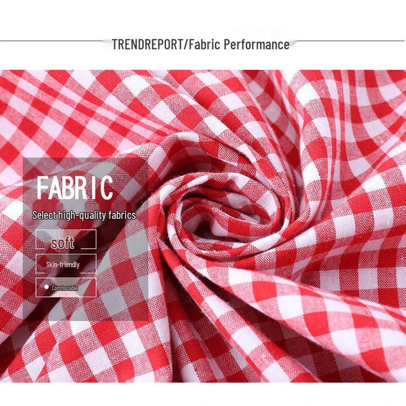 2024 Women's Korean Style Plaid Cotton Long Sleeve Loose Casual Shirt - Plus Size, Mid-Length