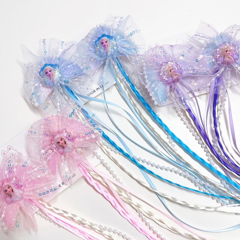 Frozen Elsa Hair Clips - No Damage Hair Bows for Girls
