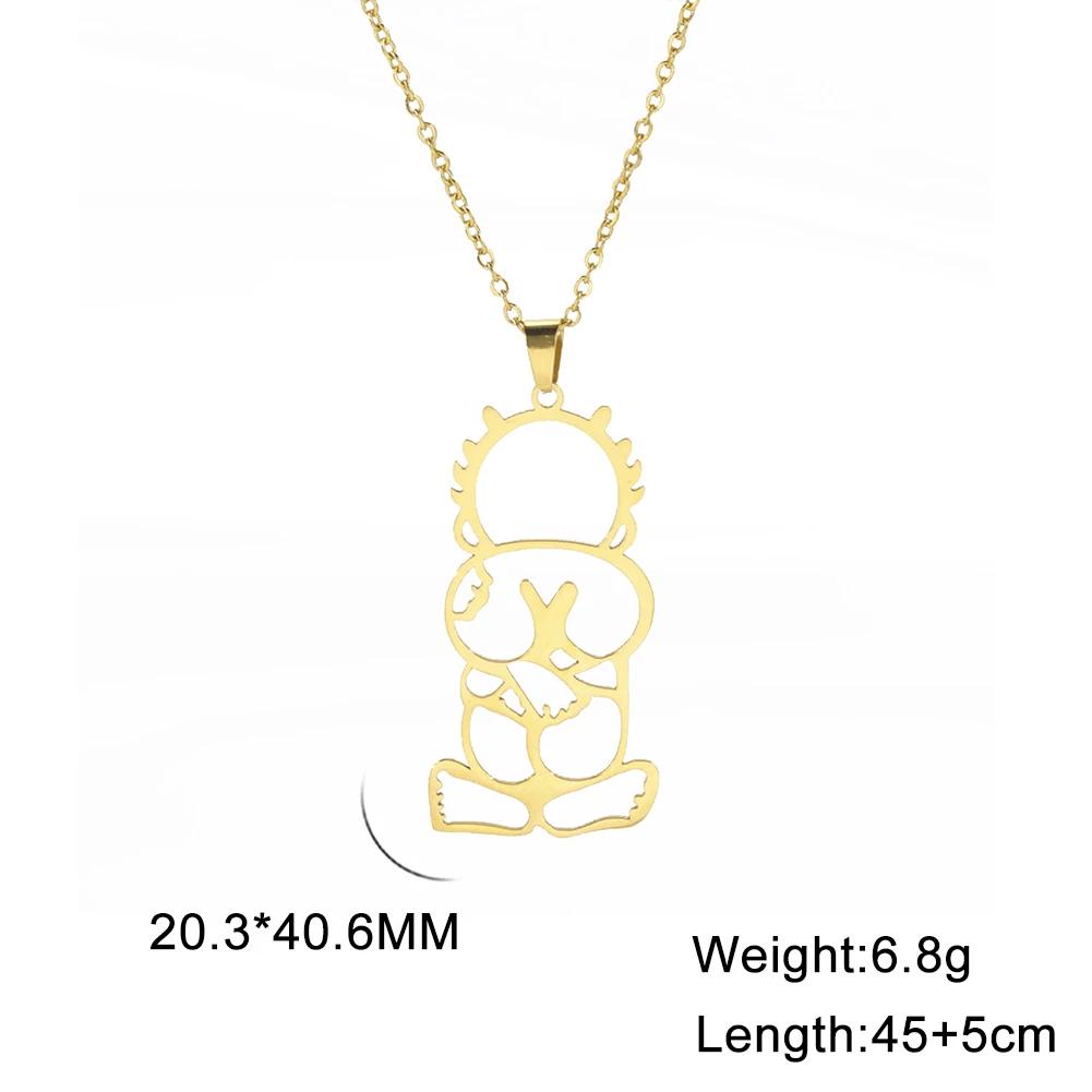 Cazador Stainless Steel Handala Boy Hanzala Pendant Necklaces for Women Men Chain On Neck Gift Jewelry