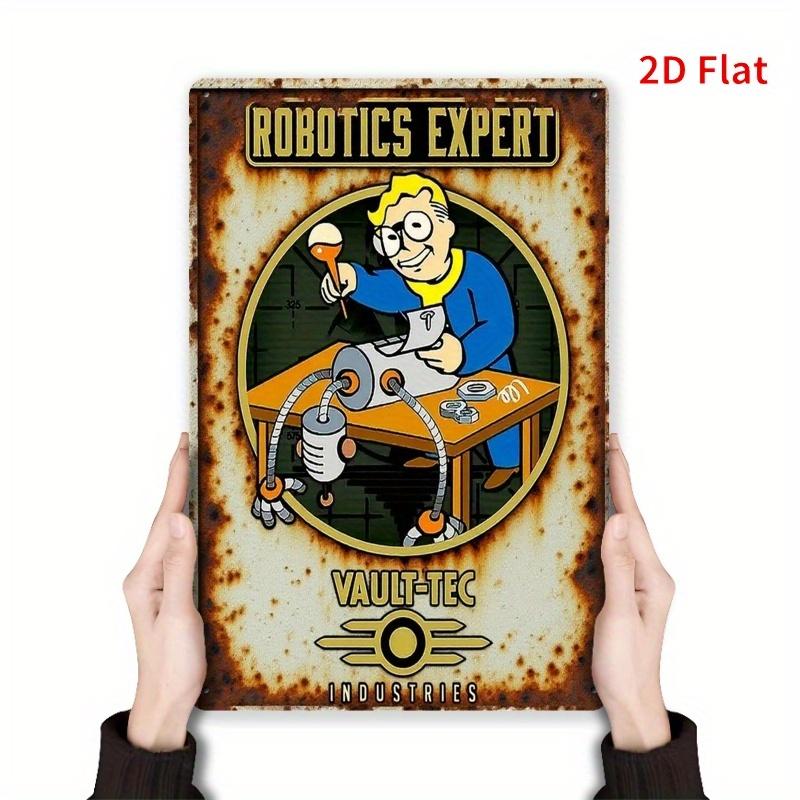 Pack Robotics Expert Metal Sign  PostApocalyptic Robotics Poster  VaultTec Inspired Industrial Decor  HeavyDuty Metal Co 20x30cm（7.8x11.8inch）