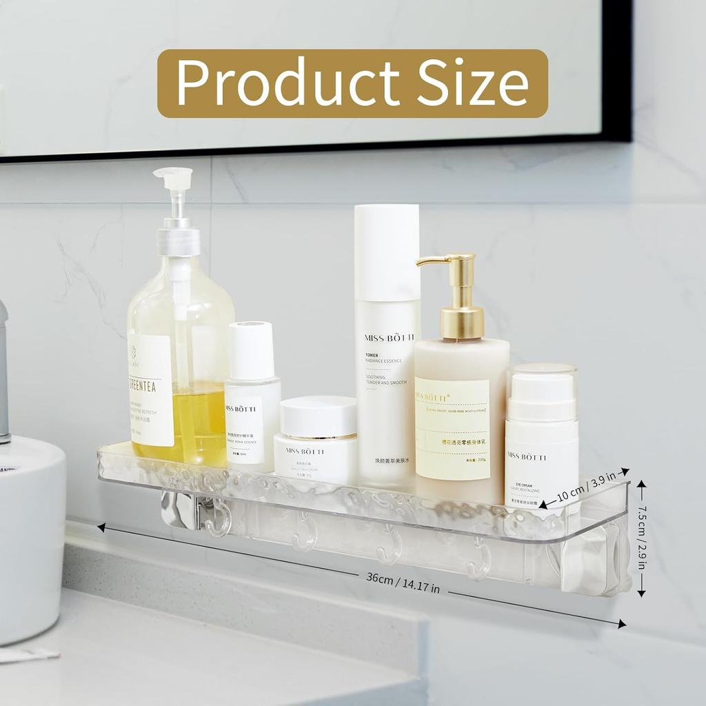 Shower Caddy Bathroom Shelves Corner 2 Pack Bathroom Organizers and Storage with 4 Hooks Bathroom shelves Suction Cup Shower Caddy for Bathroom, Dorm