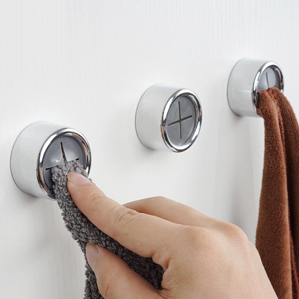 4Pcs Self-Adhesive Towel Holders with Silicone Clip Small Tea Towel Hooks Wall Mounted Push In Towel Holders for Home Kitchen