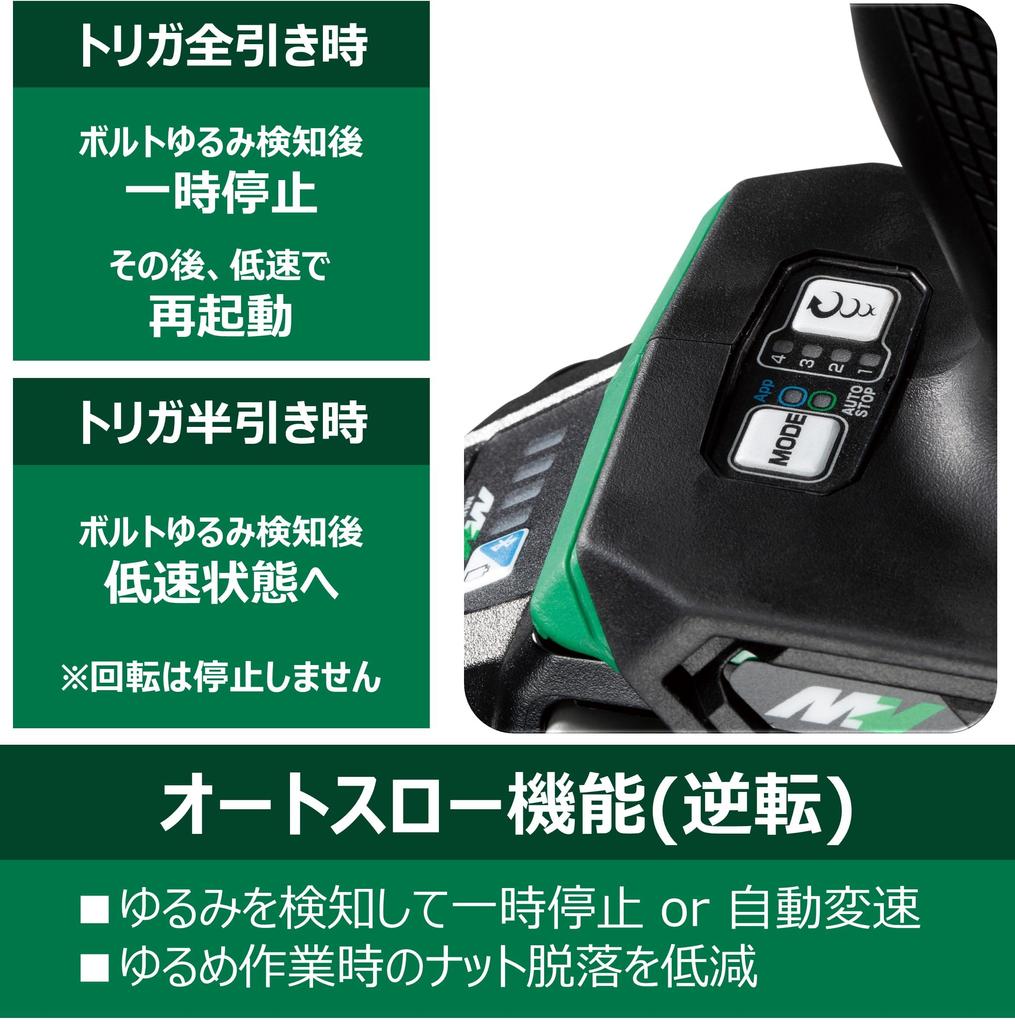 HiKOKI 36V Impact Wrench WR36DH Maximum Loosening Torque Maximum Tightening Torque and Case Sold Separately 650N M 350N M Charger WR36DH(NN) [Tire