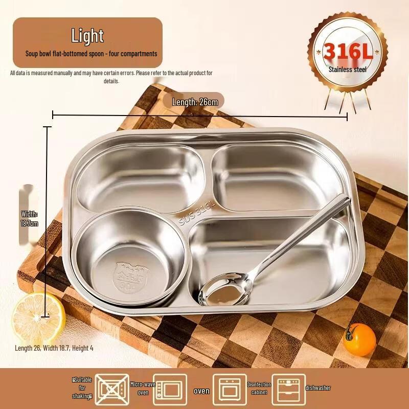 HANDUNYOU 316L Stainless Steel Canteen Tray