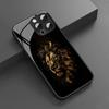 Black Art Trend Löwenkopf Muster Gehärtetes Glas Handyhülle Für iPhone 17 16 15 Pro Max 14 13 12 11 17Air 7 8 Plus XR XS X Hülle