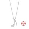 S925 pure silver note necklace, women's minimalist music symbol pendant, collarbone chain, small and fresh artistic style, daily necklace