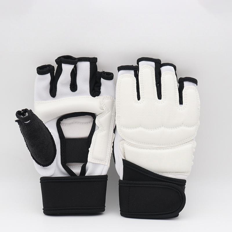 TLXT Kids White Half-Finger Boxing Taekwondo Training Gloves