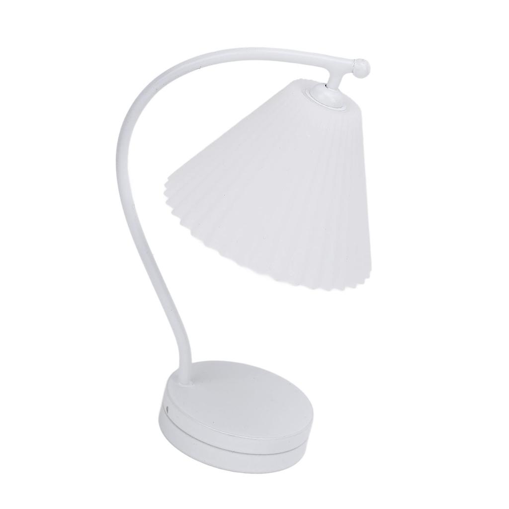 1:12 Maßstab Puppenhaus Tischleuchte Einfacher weißer plissierter Lampenschirm Tischlampe Dekoration Puppenhaus Ac