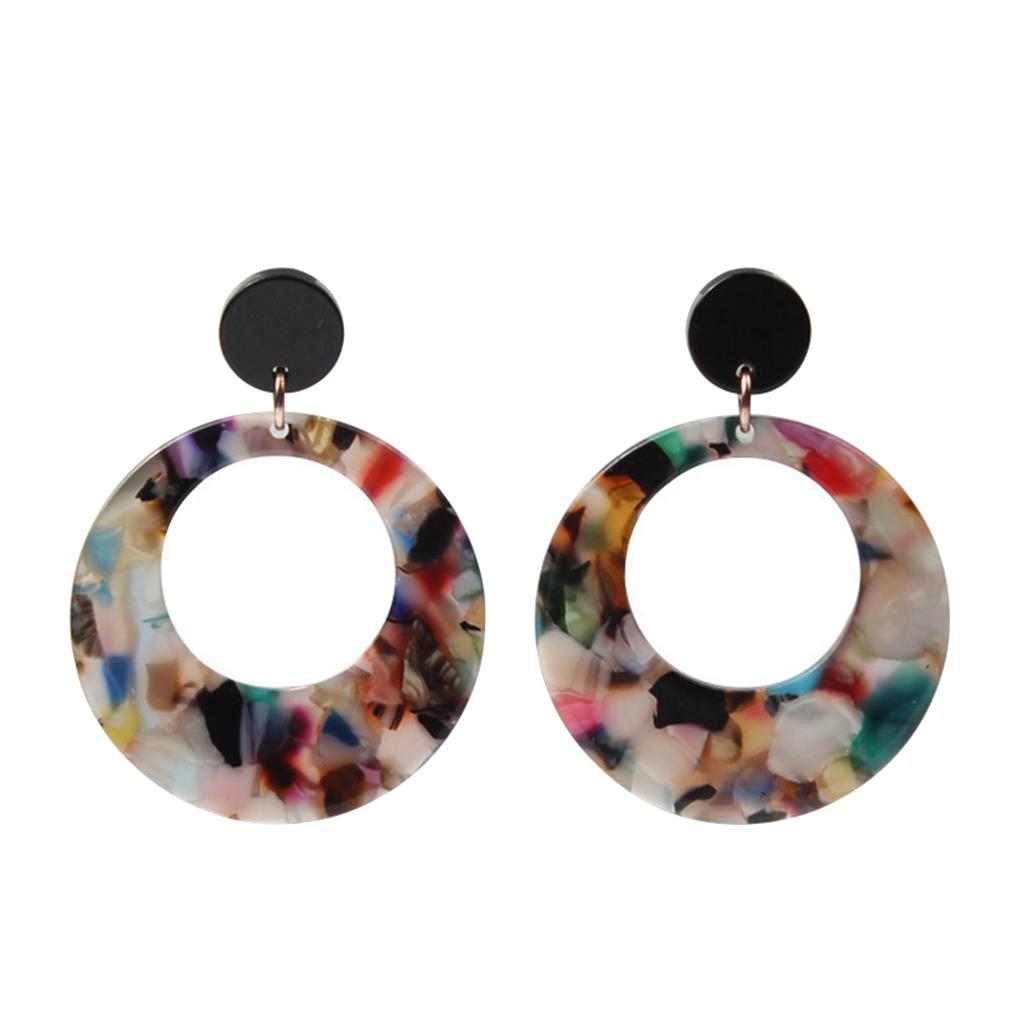 

Acrylic Chandelier Earrings Round Hollow Big Ear Drop Hoop Exaggerated Jewelry Pendent Earring Women Girls Wedding Accessories