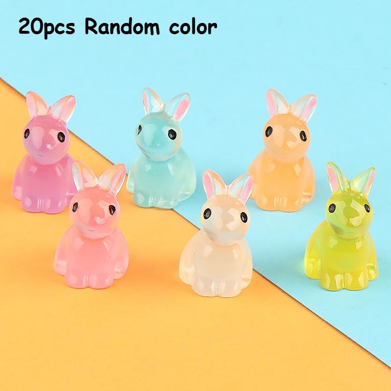 50/20pcs Glowing Rabbit Made of Resin, For Crafting Jewelry Like Earrings And Necklaces. Gifts for Easter, Decoration, Ornaments