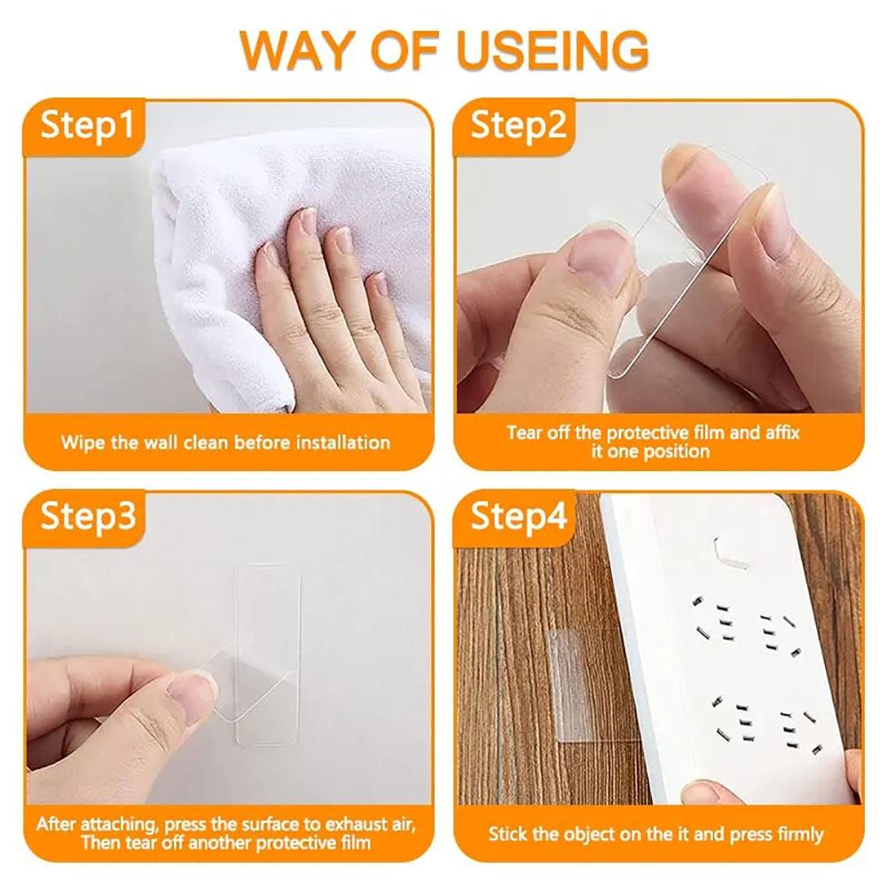 40/80/160 SZT. Wielokrotnego Użycia Dwustronna Taśma Przezroczysty Wielofunkcyjny Klej Nano Bezszwowy Samoprzylepny Wodoodporna Bezszwowa Naklejka