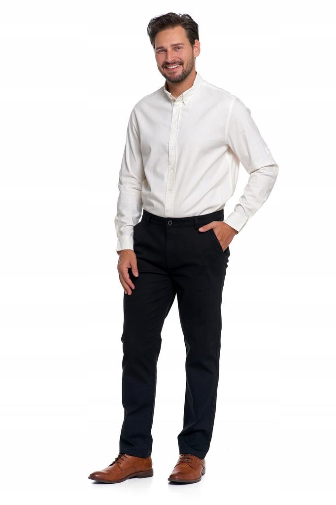 Men's Cotton Pants Classic Chinos Pockets Elegant MORAJ 31 BLACK