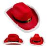 WTEMPO Christmas Red Party Hat with Windproof Rope Winter Christmas-themed Party Plush Brim Prop Hats Creative Indoor & Outdoor Activities Jazz Hats