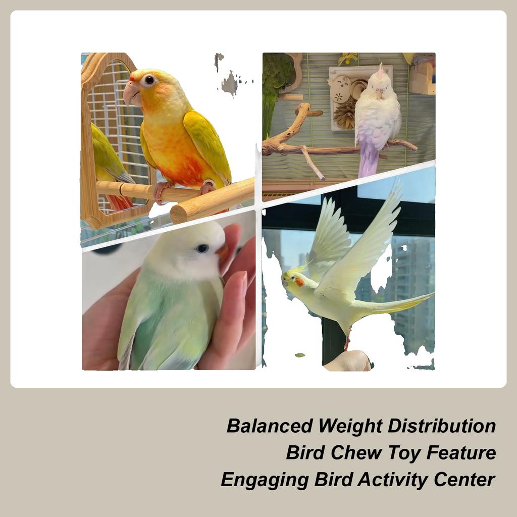 Bird Swings For Parakeets Bird Toys Wooden Perch Swings Seagrass Woven Hammock Chew Toys Cockatiel Cage Accessories For Parrot