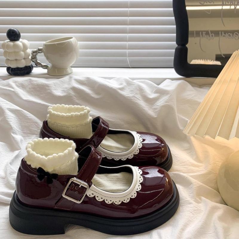 Fashion Woman Loafers Oxfords Shallow Mouth Female Footwear Round Toe Mary Janes Platform Slip-on Leather New Summer Shoes Women's