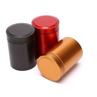 1PC 60ML Mini Portable Voyage Thé Hermétique Petit Contenant Étanche Boîte de Rangement Métal Aluminium Boîtes 65*45mm 3 Couleurs Boîte de Rangement Bonbons