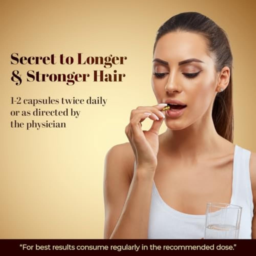 Zandu Hair Growth Ayurvedic Capsules 60 Capsules Pack Of 1 For Stronger Fuller Looking Hair Daily Hair Care Supplement For Men Women