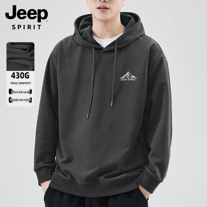 

JEEP SPIRIT Men s Hooded Freedom Peak Print Sweatshirt M