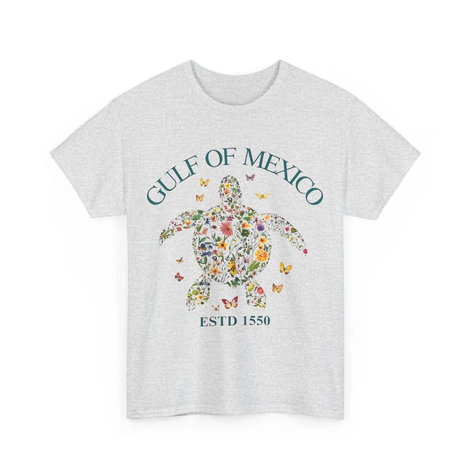 Vintage Gulf Of Mexico Est 1550 Floral Turtle T shirt S
