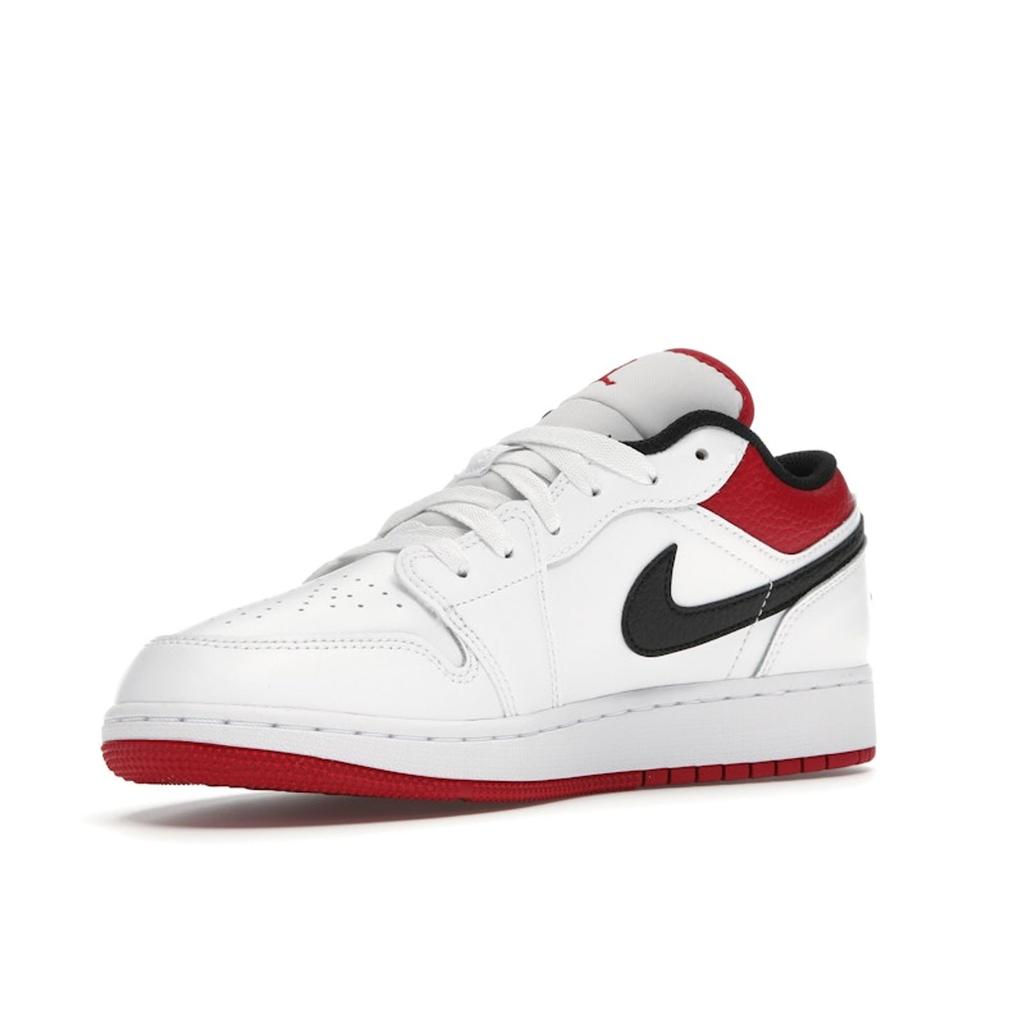 Air Jordan 1 Low GS White Gym Red Kids Sneakers Black 553560-118