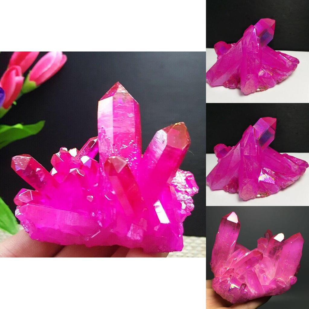 Exquisite Titanium Natural Druzy Quartz Cluster Crystal Red Geode Gemstone Specimen Decor For Elegant Home Accents