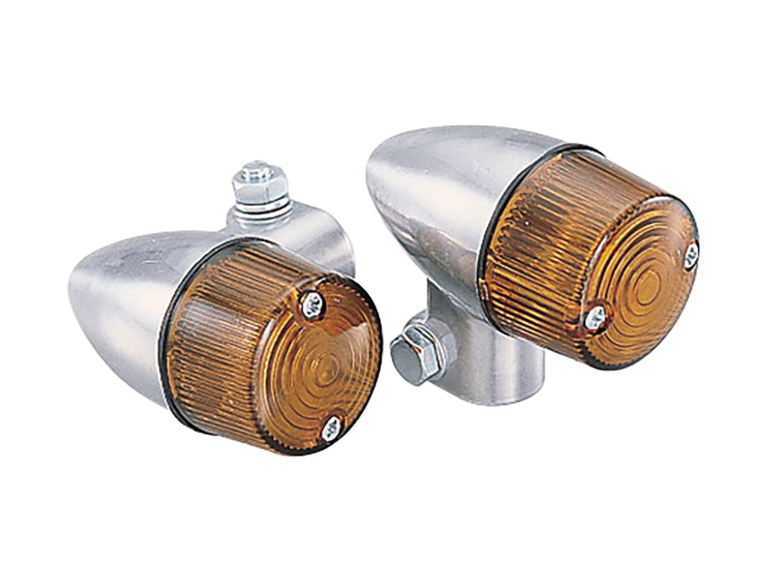 

Kitaco 800-5004002 Universal Rocket Mini Turn Signal Set, For Aluminum/Amber/Single Sphere