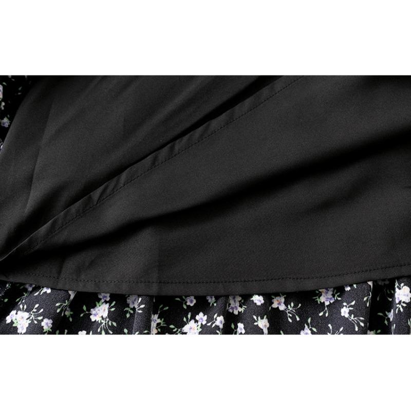 Damen A-Linien Blumen Halbrock Elastisch Plissierter Halbrock Kuchenrock