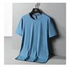 Herr Sommar Is-Silke Mesh Snabbtorkande T-shirt - Lös Passform, Casual Sport, Stor Storlek, Rund Hals, Kort Ärm, Tryckt Design.