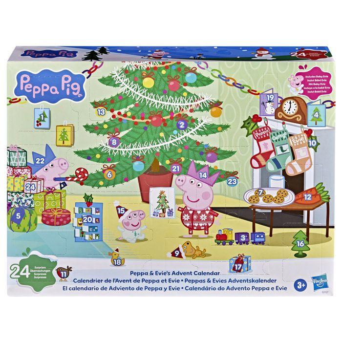 Peppa Wutz Adventskalender von Peppa und Evie, festlicher Countdown mit 24 Überraschungen, enthält 2 Figuren, Vorschulspielzeug reinfarbig