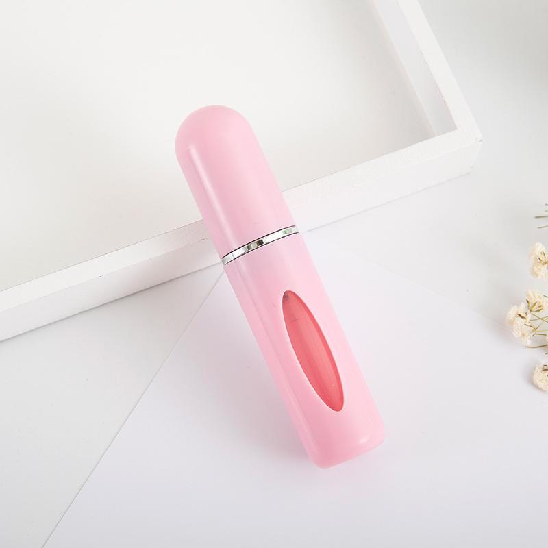 

Яркий 5 мл пластиковый флакон-спрей для духов с прямым наполнением и самонасосом 5ml розовый