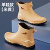 New Men's Rain Shoes Low-top Water Shoes Wear-resistant and Warm Rain Boots Short Tube Fishing Waterproof and Non-slip Rubber Shoes