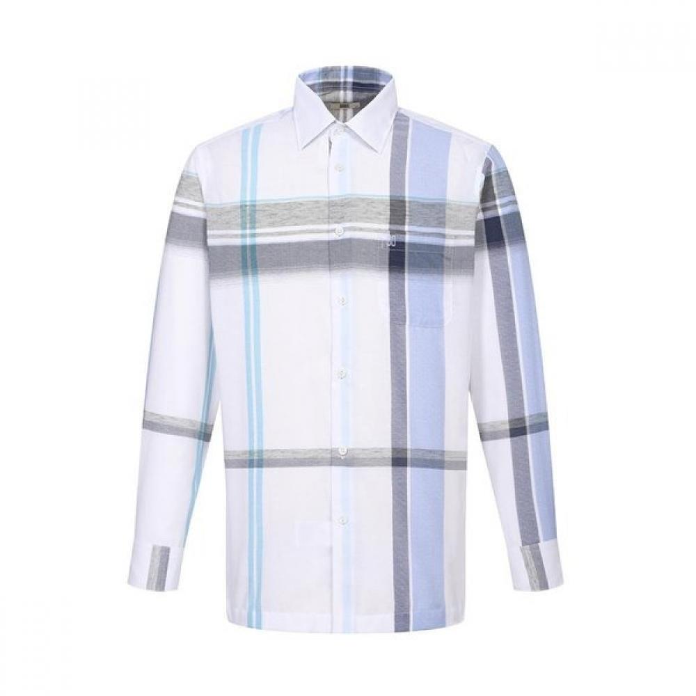 DakS Men S Big Check Regular Fit Long Sleeve Shirt dmS1Shcl101a1 white/095