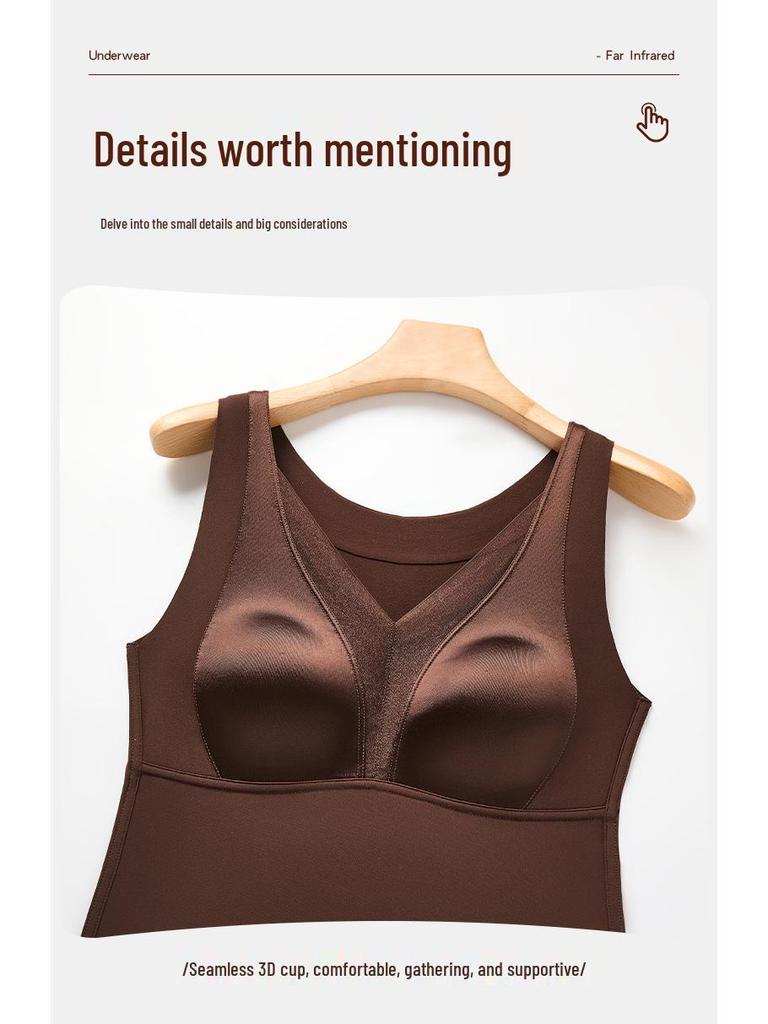 Lace Satin Aloe Antibacterial Warm Back Smoothing Bra - Women's 10A with Comfortable Lift