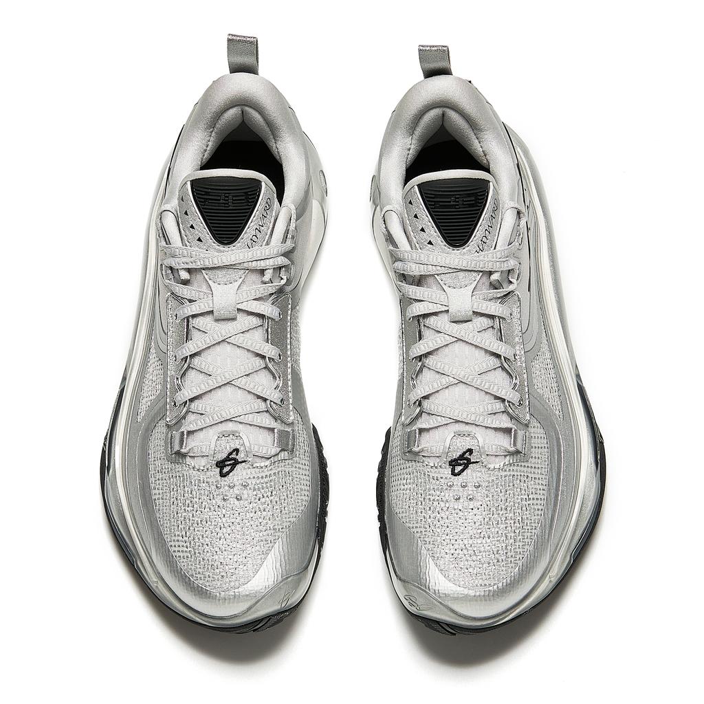 New Anta GH5 Cushioning Rebound Low Top Basketball Shoes Men's Silver Black 112431115-6