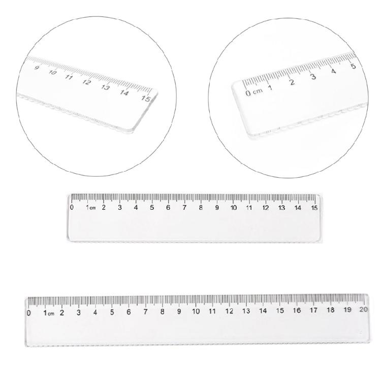 5 Pcs 15cm 20cm Clear Ruler Measuring Ruler Plastic Ruler Straight Ruler Multifunctional Rulers Drawing Tool