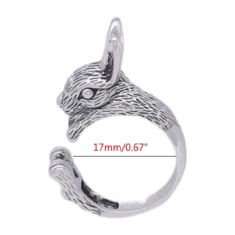 Anello Gotico Punk con Coniglio Forma di Coniglio Anelli a Dita Aperte Anelli Regolabili per Dita