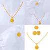 Beautiful Necklace Earrings and Rings Fashionable Gold Jewelry Set Necklace Earrings Rings for Women’s Celebrations