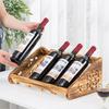 Home Wine Tilted Bottle Rack Single Layer Pine Wood Red Wine Rack Ornaments Wooden Wine Cabinet Grilled Wood Display Rack