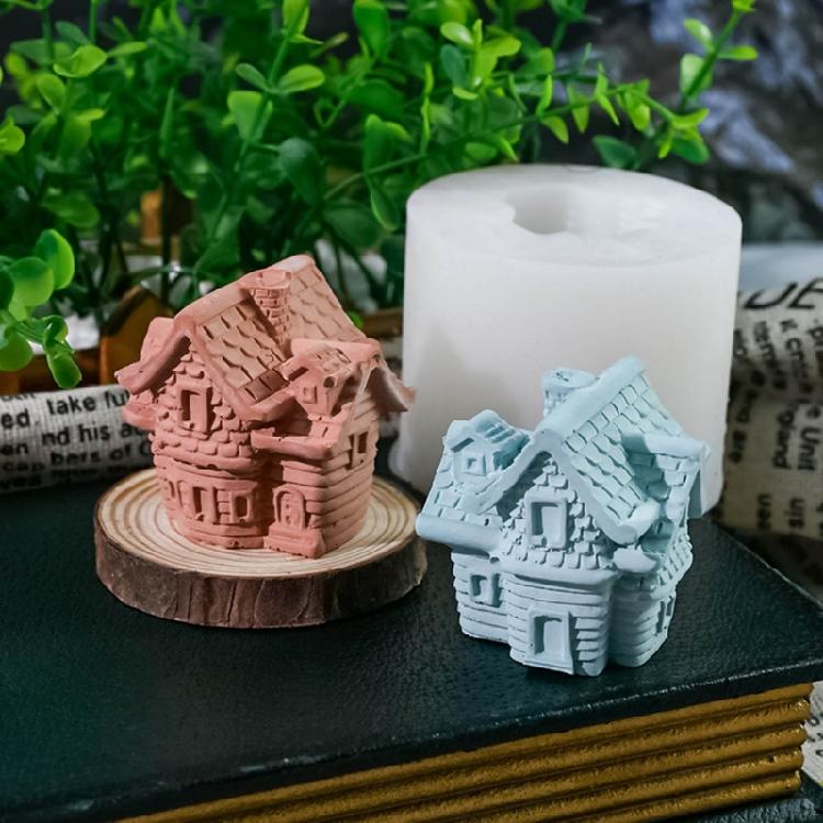 Flying House Silicone Molds Ornament 3D Small House Molds Home Decorations