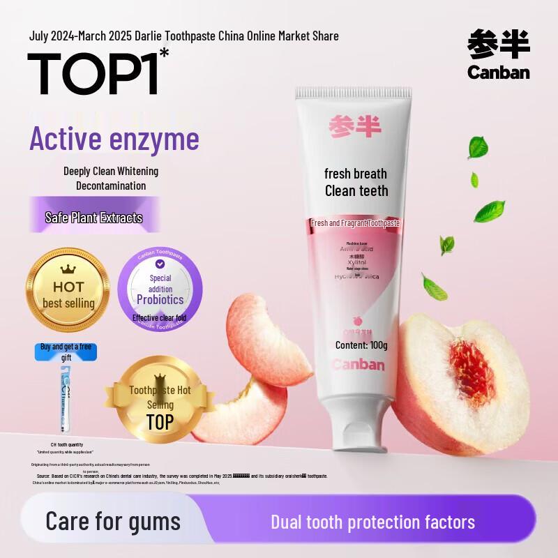 

Зубная паста с ферментами Canban Белый персик Улун