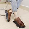 Fashion GKTINOO 2025 Loafers Women Flat Platform Shoes Square Toe Flats Thick Heel Elegant Genuine Leather Deep Mouth Ladies Shoes