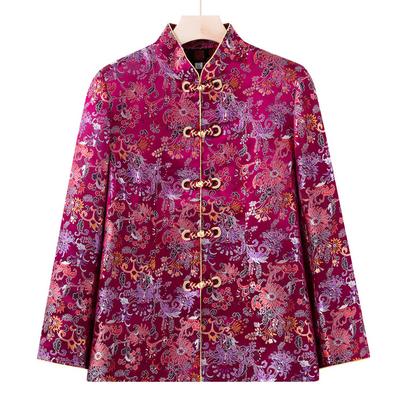 Festive Cotton Coat Thickened Jacket for Middle-aged and Elderly Wedding Banquet Red Cotton Jacket for Elderly Mother Tang Suit